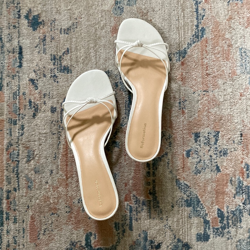Reformation Ivory White Kitten Heel